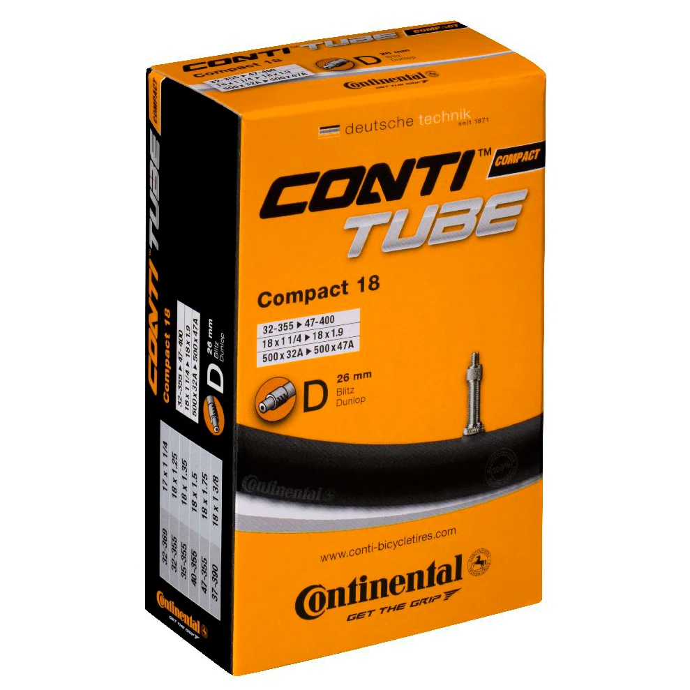 Continental Compact Tube 18'' (32-355 - 47-400) - Fahrradschlauch 1 Continental Compact Tube 18'' (32-355 - 47-400) - Fahrradschlauch