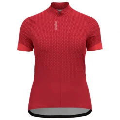 Odlo Women's T-Shirt S/U Collar S/S FZ Essential Print - Radtrikot -Continen Fahrrad Geschaft odlo womens t shirt s u collar s s fz essential print radtrikot 1