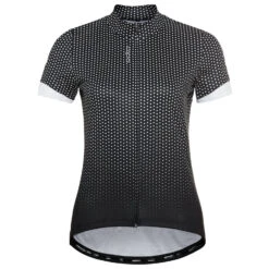 Odlo Women's T-Shirt S/U Collar S/S FZ Essential Print - Radtrikot